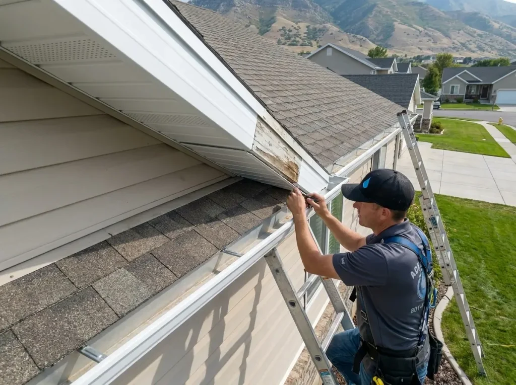 Soffit and fascia repair and replacement in Utah to protect the roofline and improve ventilation